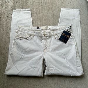 Seven7 Jeans Beige Lightly distressed Pants Cotton Blend size 16